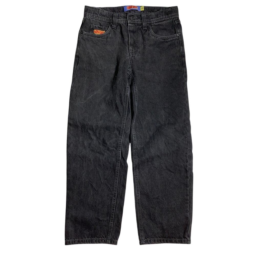 Empyre Black Straight Leg Jeans Youth Size 25 — Skate, Y2K, Grunge